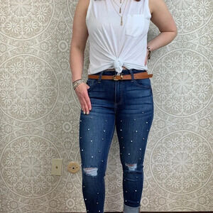 KanCan High Rise Cuffed Pearl‎ Jeans